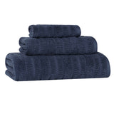 Mika Smart Twist Cotton Solid Textured Ribbed 3 Piece Towel Set - Towel Set by Superior