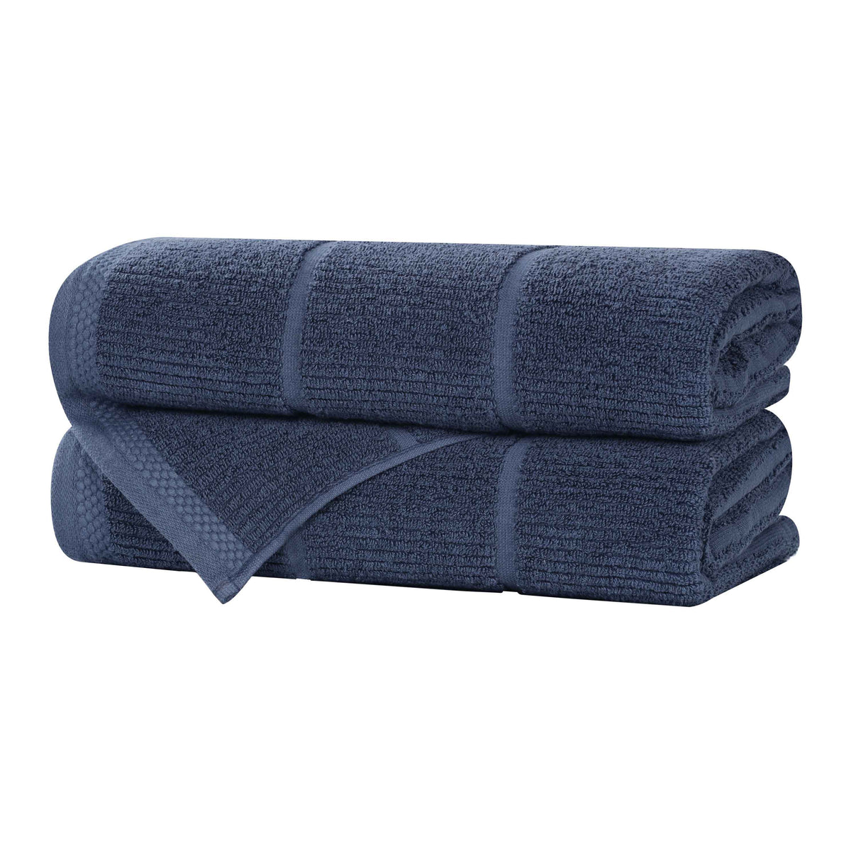 Milo Smart Twist Cotton Solid Ribbed Bath Towels, Set of 2