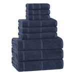 Mile Smart Twist Cotton Solid Thick Border 9 Piece Towel Set - Towel Set by Superior