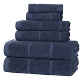 Milo Smart Twist Cotton Medium Weight Solid Ribbed 6 Piece Towel Set - Towel Set by Superior