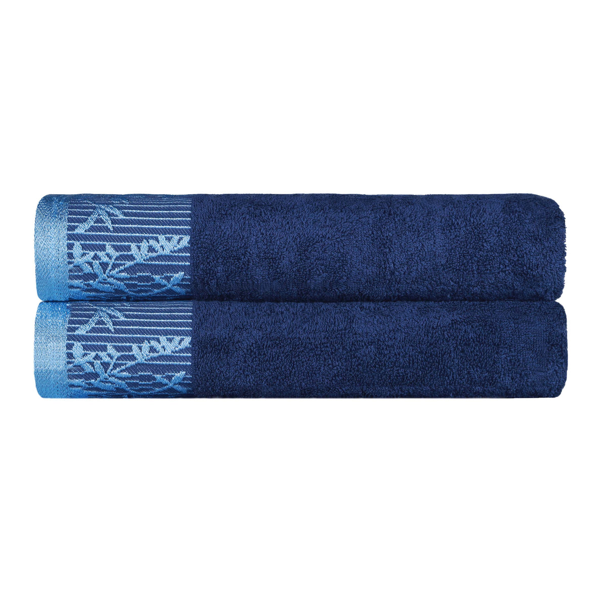 Wisteria Cotton Medium Weight Floral Jacquard Bath Towels, Set of 2