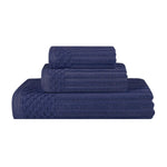 Soho Ribbed Cotton Absorbent 3 Piece Assorted Towel Set - Towel Set by Superior