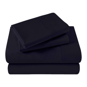 Egyptian Cotton 400 Thread Count Solid Deep Pocket Bed Sheet Set - NavyBlue