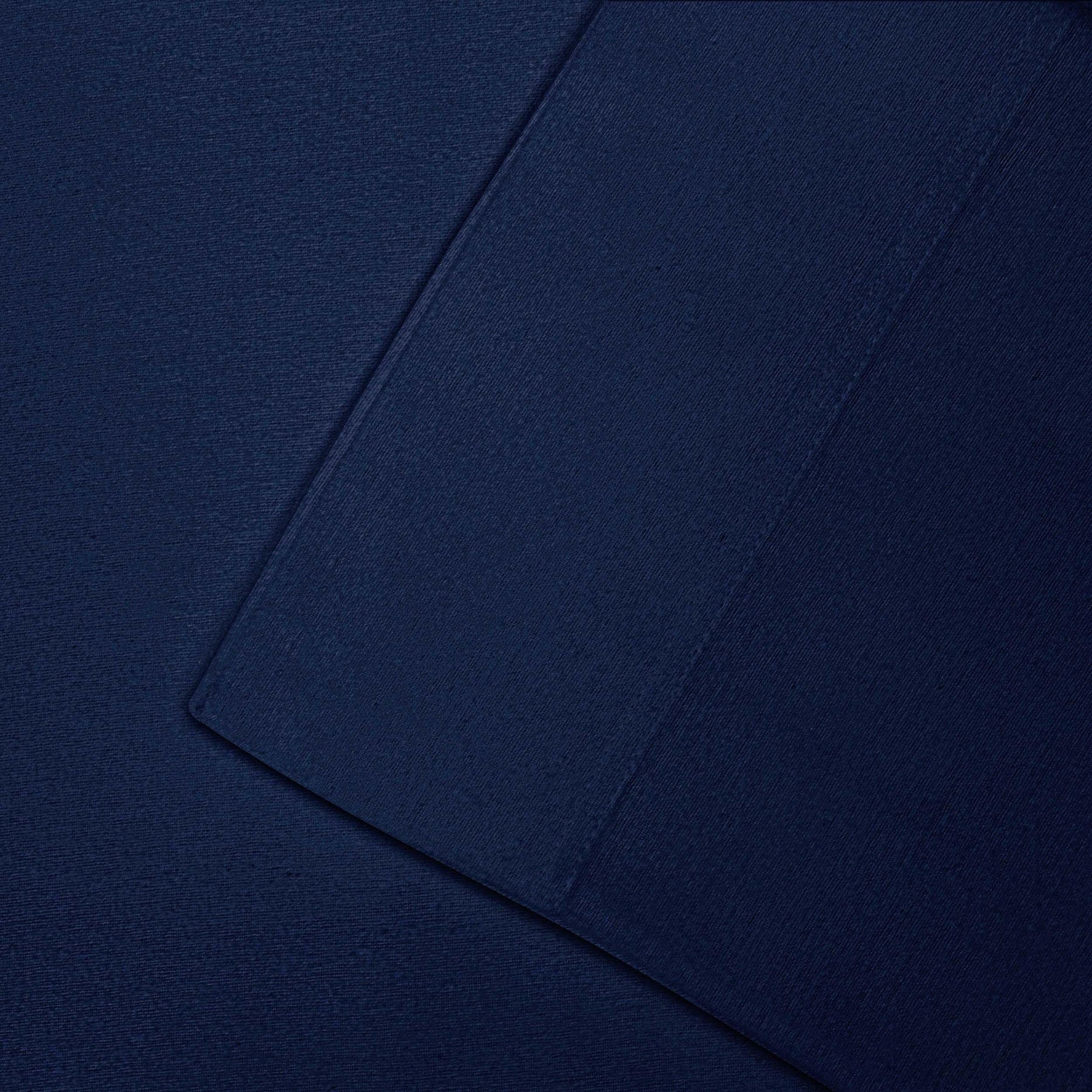 Cotton Flannel Trellis Traditional Solid Deep Pocket Bed Sheet Set - NavyBlue