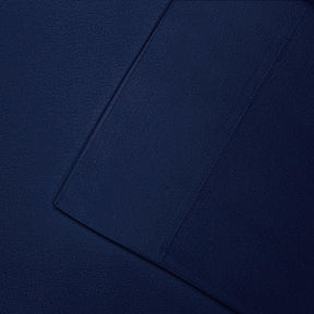 Cotton Flannel Trellis Traditional Solid Deep Pocket Bed Sheet Set - NavyBlue