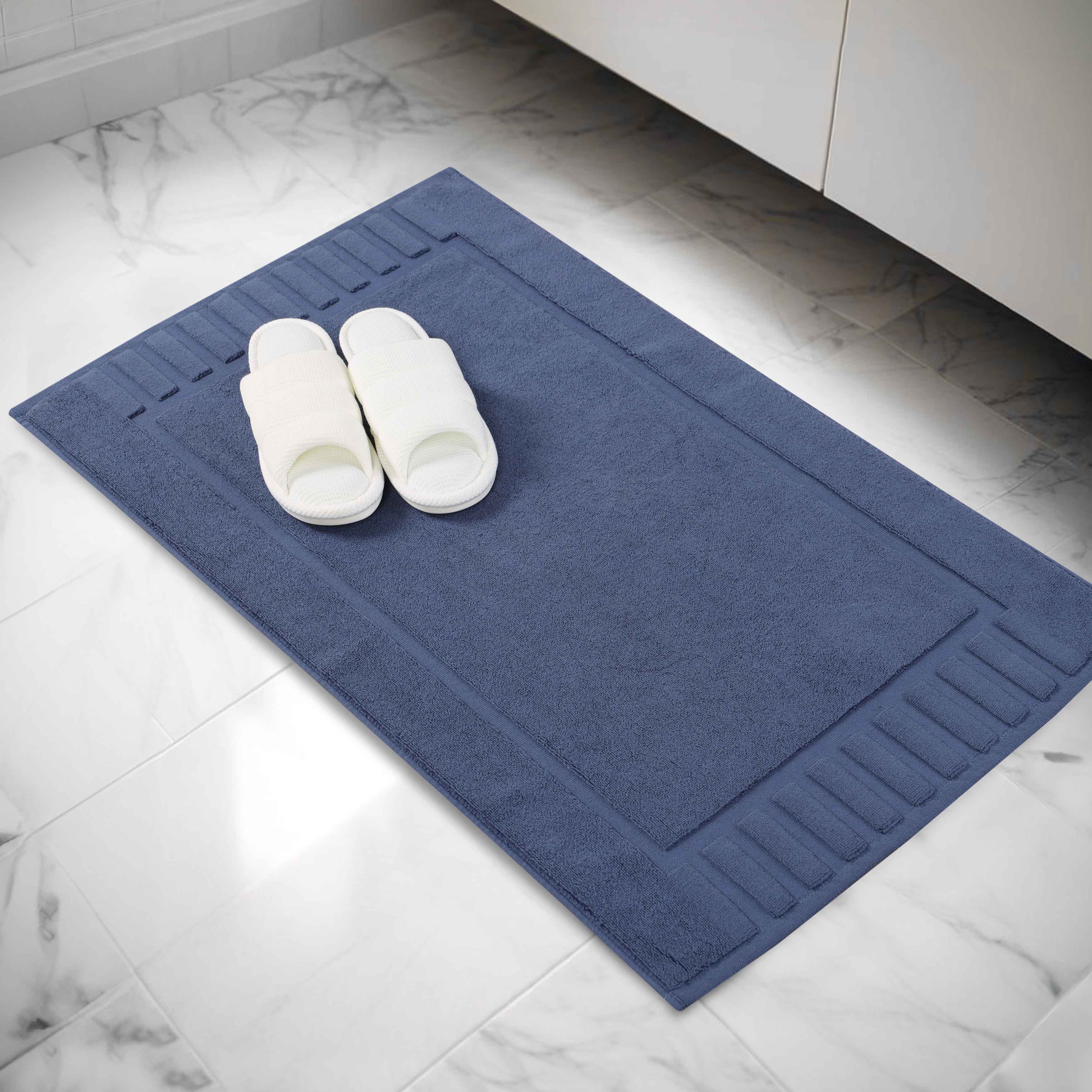 Leo Cotton Solid Modern Absorbent Heavy Washable Bath Mat Set of 2 - Bath Mats by Superior