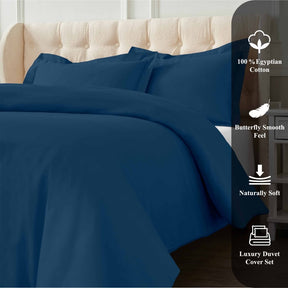 1200 Thread Count Egyptian Solid Cotton Duvet Cover Set