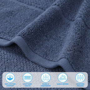 Mile Smart Twist Cotton Solid Thick Border 9 Piece Towel Set