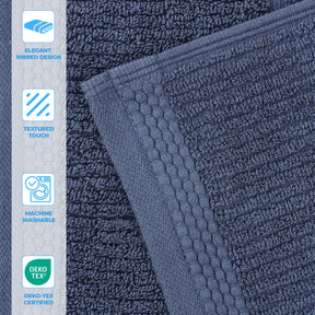 Milo Smart Twist Cotton Solid Ribbed Bath Towels, Set of 2