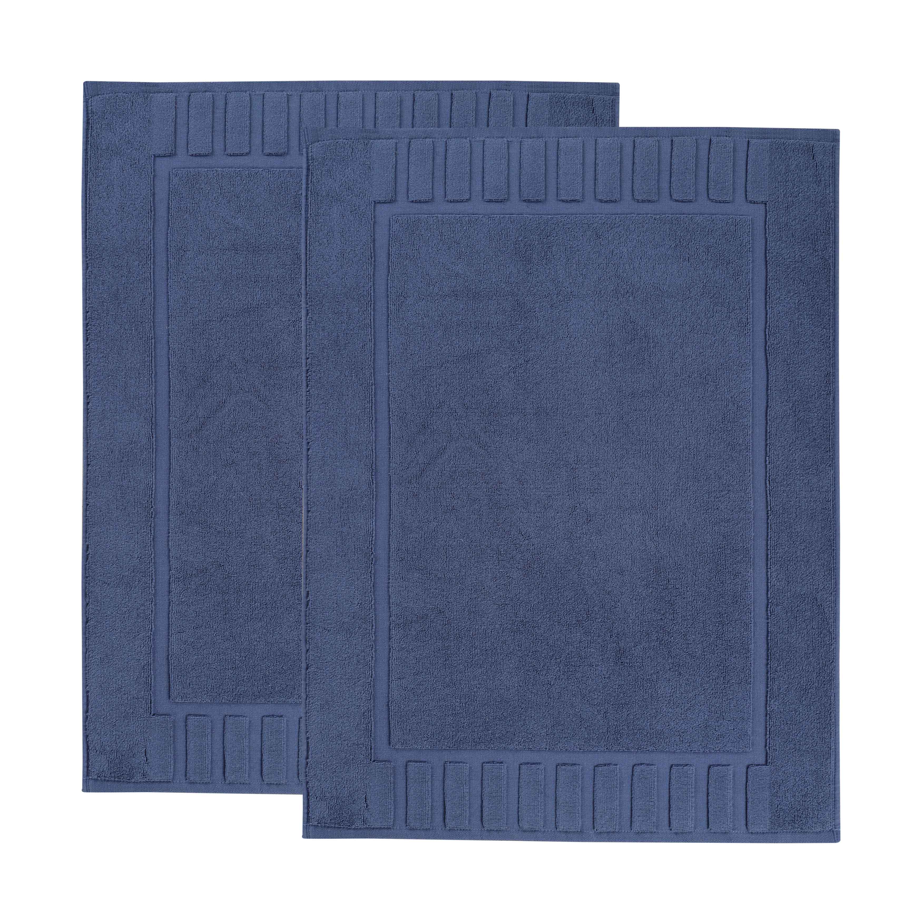 Leo Cotton Solid Modern Absorbent Heavy Washable Bath Mat Set of 2 - Bath Mats by Superior