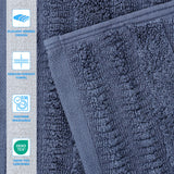 Mika Smart Twist Cotton Solid Textured Ribbed 3 Piece Towel Set - Towel Set by Superior