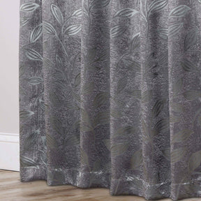 Leaves Room Darkening Washable Blackout Curtain Panels, Set of 2 - NavyBlue