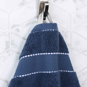 Niles Egyptian Giza Cotton Plush Thick Absorbent Hand Towel Set of 6 - NavyBlue