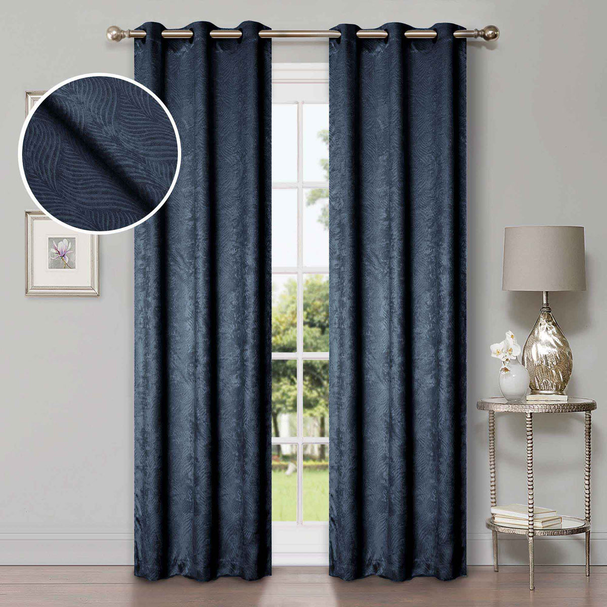 Waverly Geometric Washable Room Darkening Blackout Curtains, Set of 2