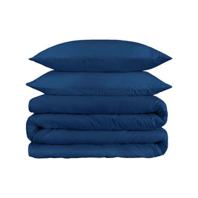 1200 Thread Count Egyptian Solid Cotton Duvet Cover Set - NavyBlue