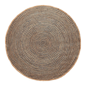 Braided Jute Reversible Round Indoor Outdoor Area Rug - NavyBlue