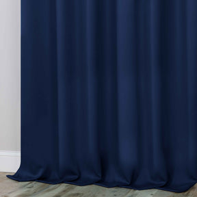 Classic Modern Solid Room Darkening Blackout Curtain Panels, Set of 2 - NavyBlue