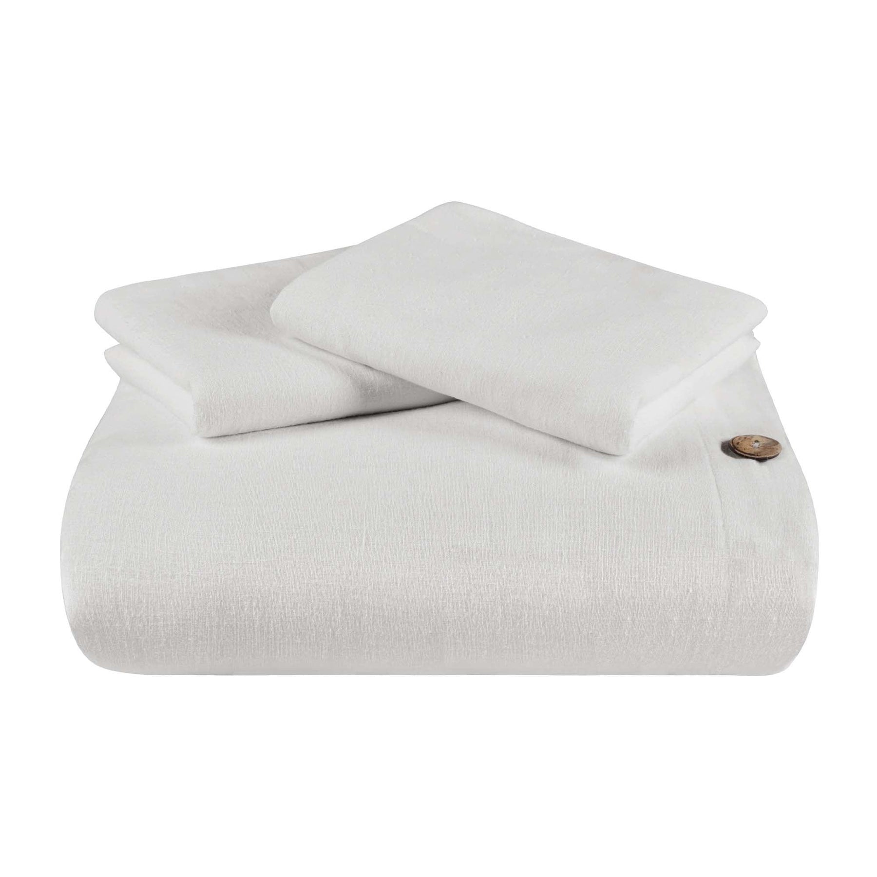 Cotton Linen Blend Solid 3 Piece Duvet Cover Set - Duvet Cover Set by Superior - Superior 
