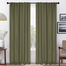 Solid Room Darkening Blackout Curtain Panels, Back Tabs, Set of 2