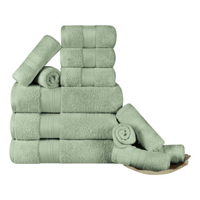 Turkish Cotton Highly Absorbent Solid 12 Piece Ultra Plush Towel Set - Towel Set by Superior - Superior 