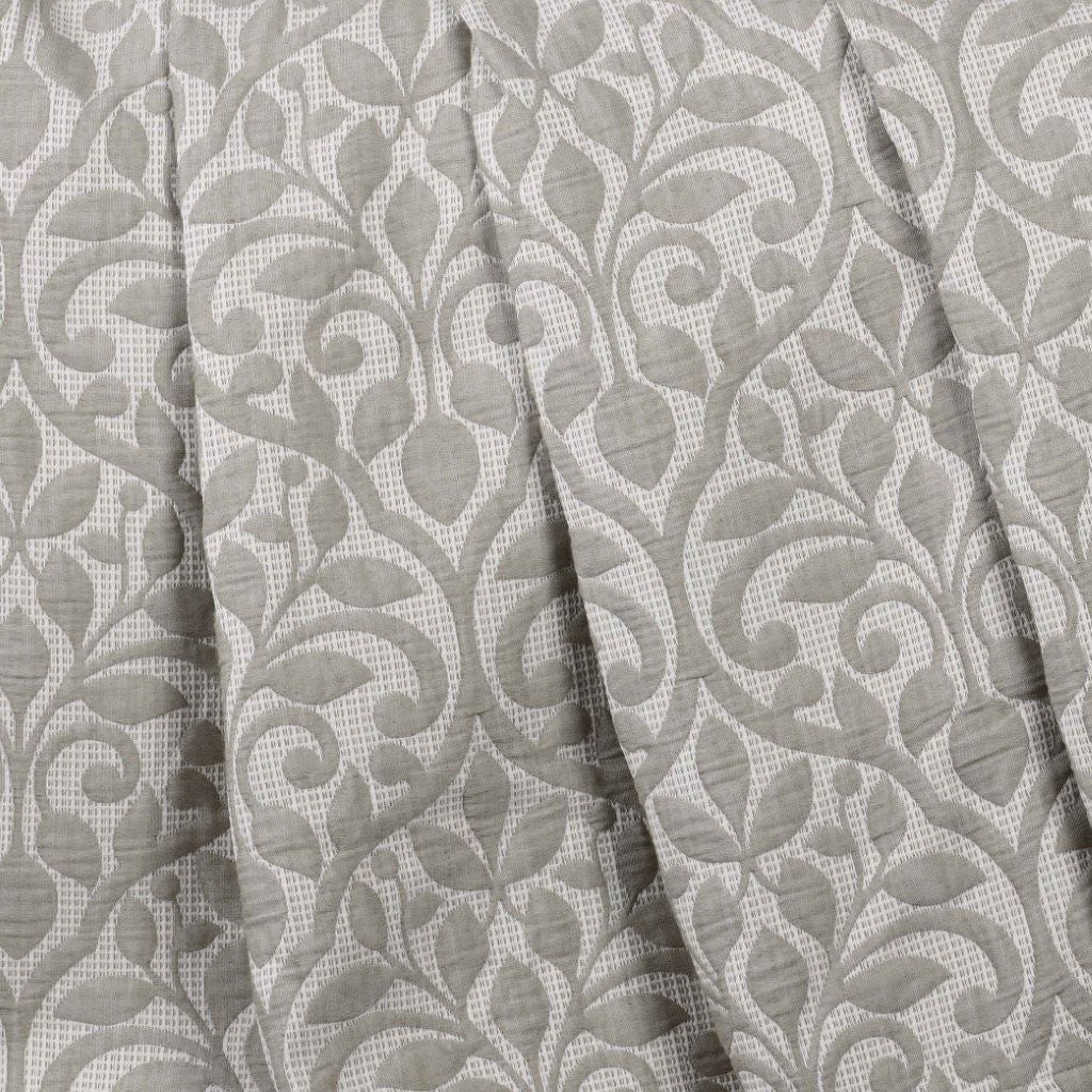 Vineyard Cotton Blend Medium Weight Matelasse Floral Scroll Coverlet