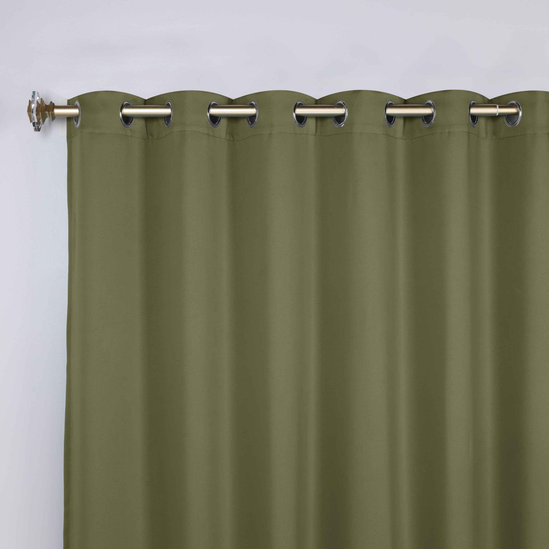 Classic Modern Solid Room Darkening Blackout Curtain Panels, Set of 2 - OliveGreen