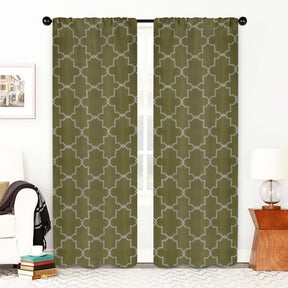 Imperial Trellis Washable Room Darkening Blackout Curtains, Set of 2