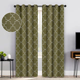 Imperial Trellis Washable Room Darkening Blackout Curtains, Set of 2