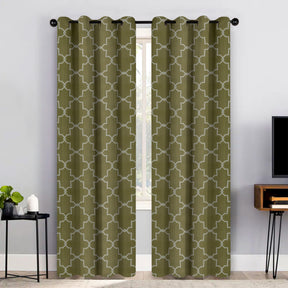 Imperial Trellis Washable Room Darkening Blackout Curtains, Set of 2