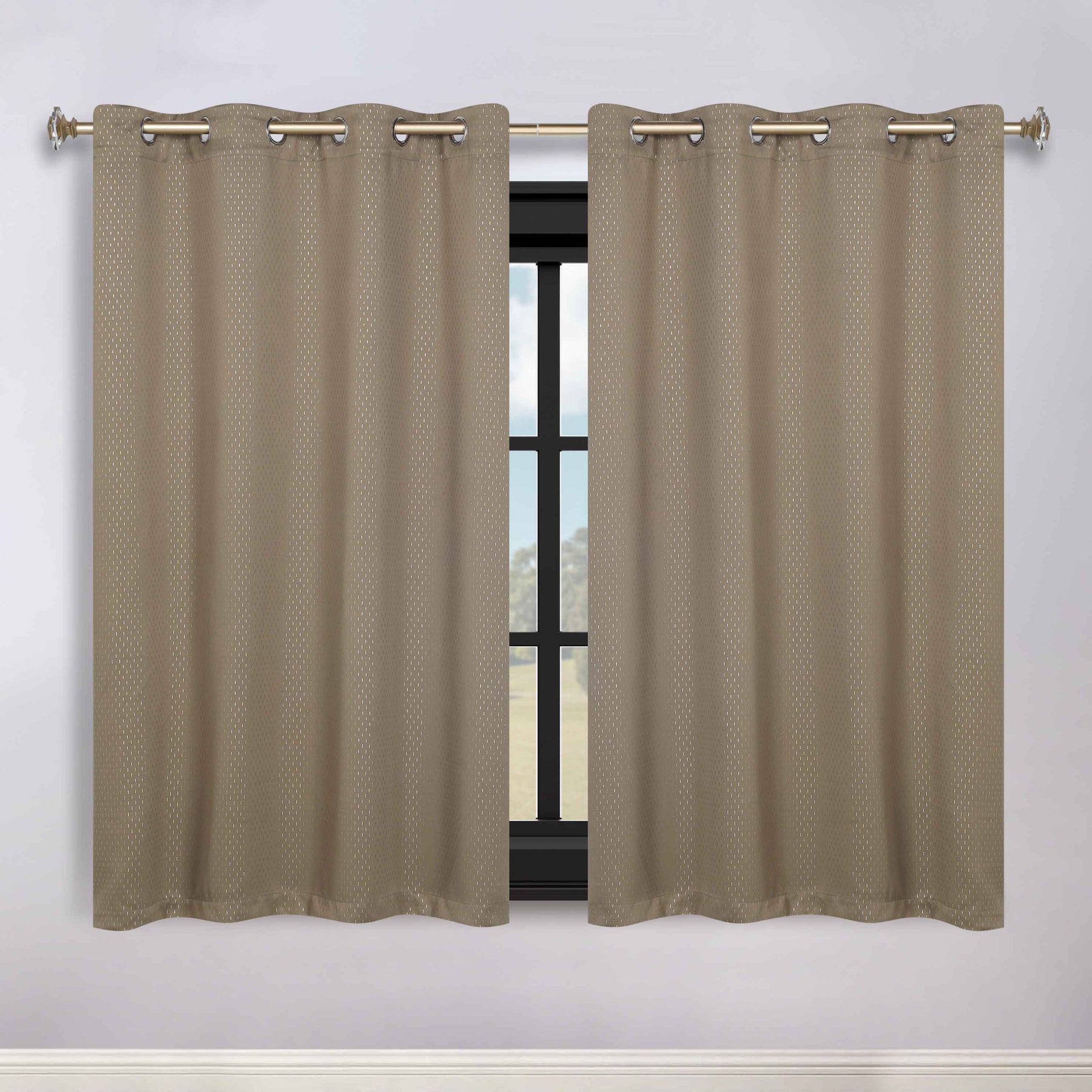 Modern Shimmer Washable Room Darkening Blackout Curtains, Set of 2