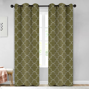 Imperial Trellis Washable Room Darkening Blackout Curtains, Set of 2