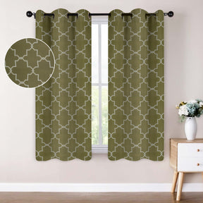 Imperial Trellis Washable Room Darkening Blackout Curtains, Set of 2