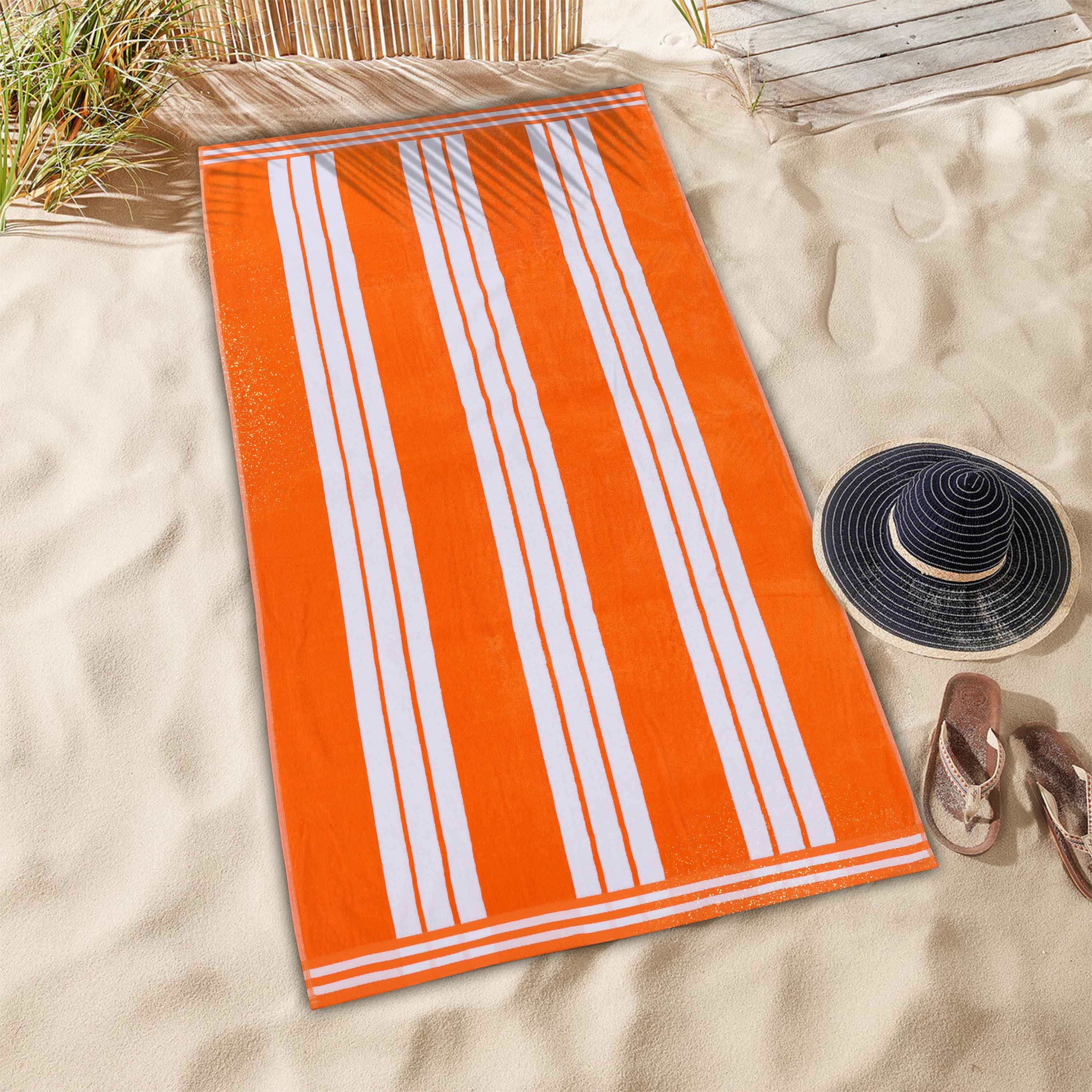 Striped Extra Large Oversized Absorbent Quick Dry Cotton Beach Towel - Beach Towel by Superior