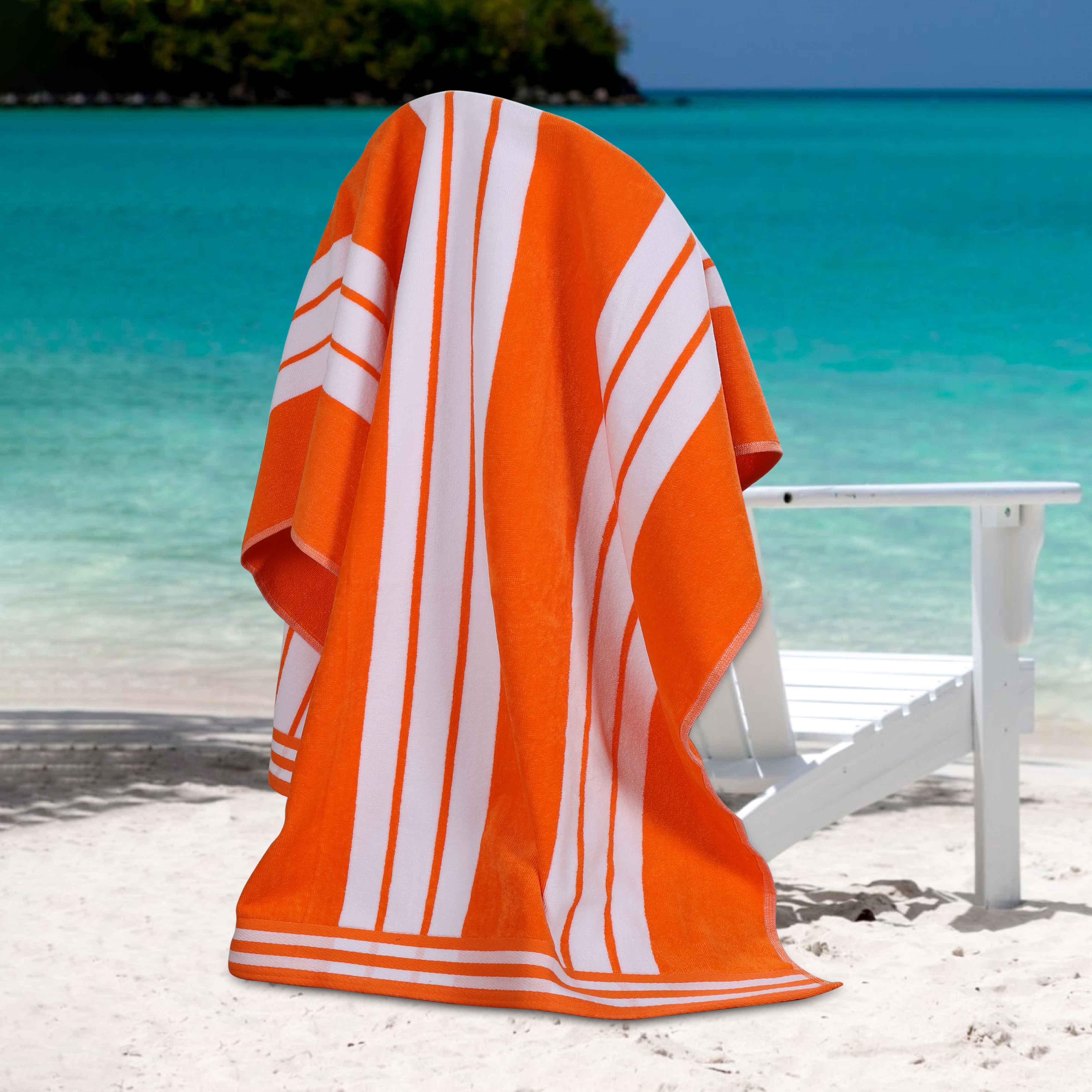 Striped Extra Large Oversized Absorbent Quick Dry Cotton Beach Towel - Beach Towel by Superior