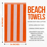 Striped Extra Large Oversized Absorbent Quick Dry Cotton Beach Towel - Beach Towel by Superior