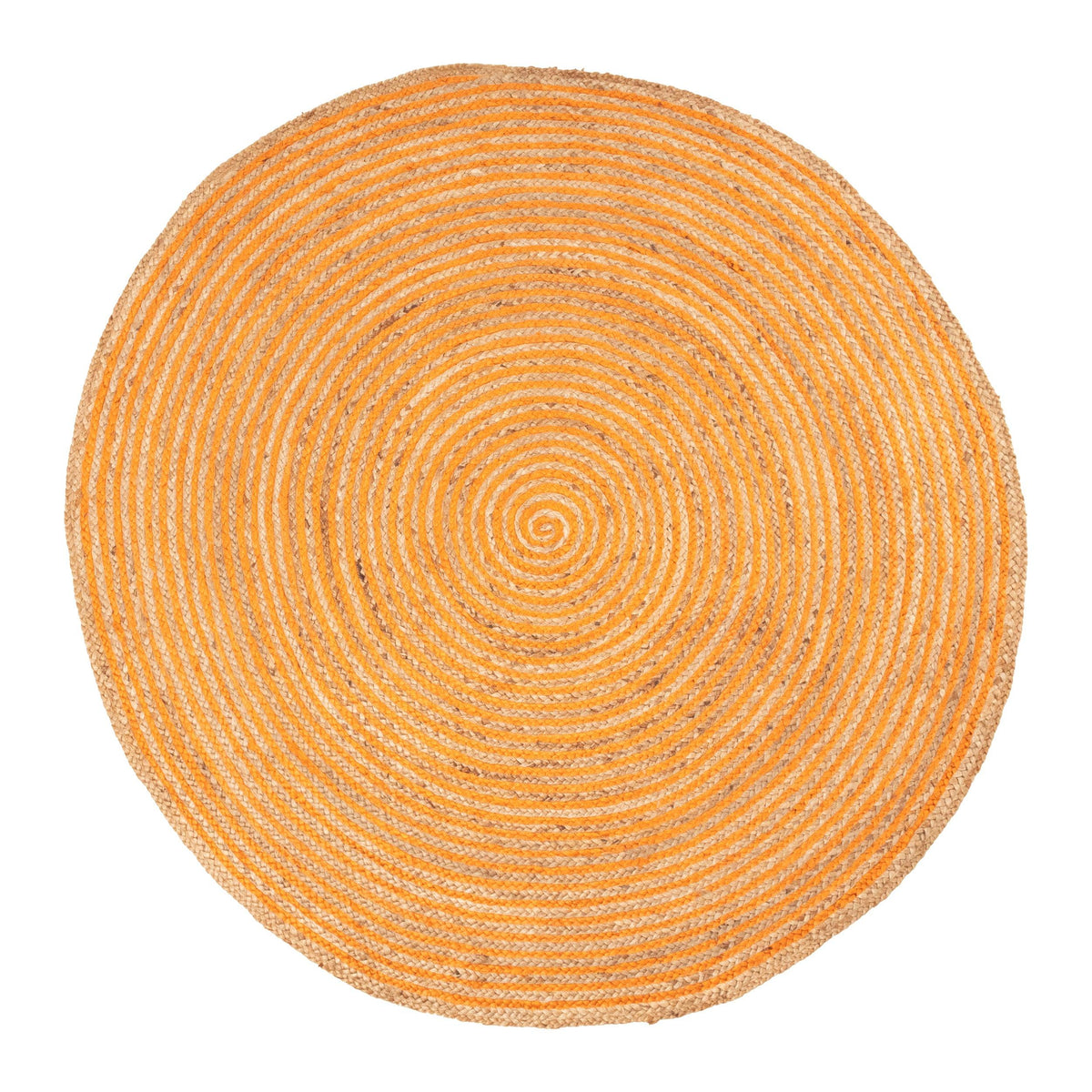 Braided Jute Reversible Round Indoor Outdoor Area Rug - Orange