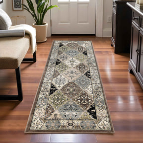 Paloma Contemporary Damask Indoor Area Rug or Runner Rug Or Door Mat - Brown