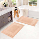 100% Cotton Absorbent Greek Key Border Solid 2 Piece Bath Mat Set - Bath Mats by Superior