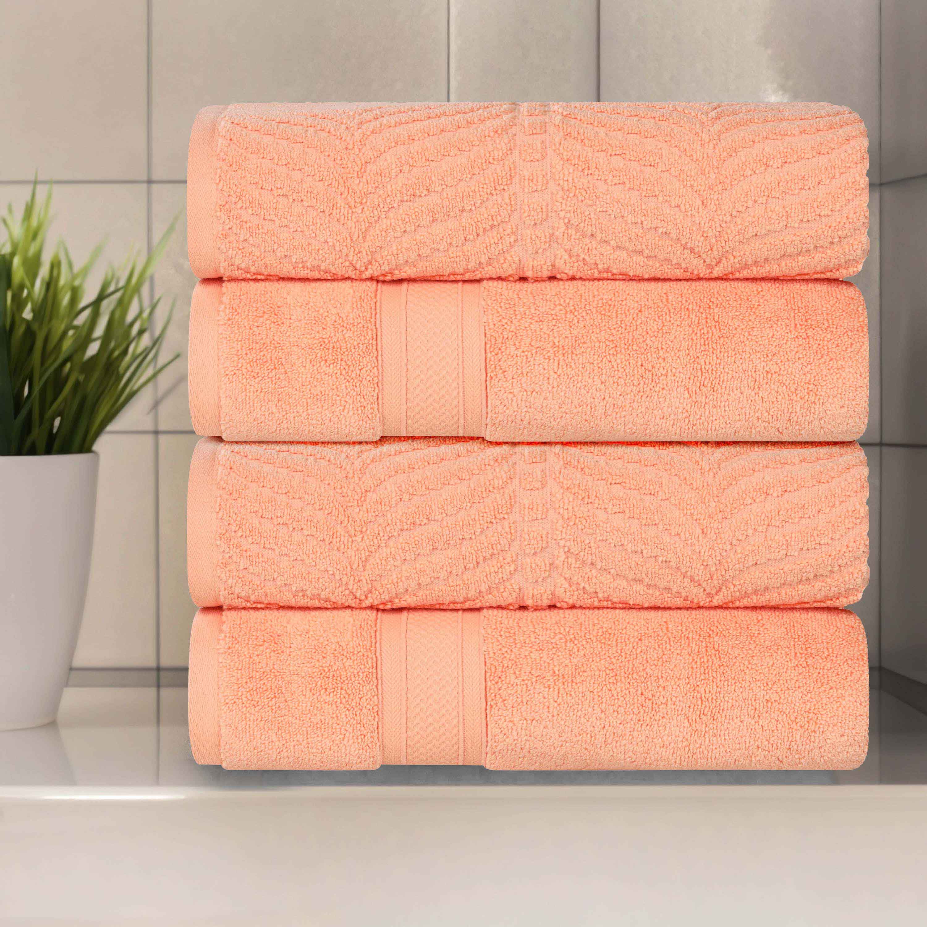 Chevron Zero Twist Solid and Jacquard Soft Cotton Hand Towel Set of 6 - Hand Towel by Superior