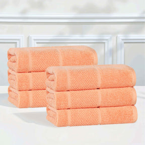 Mile Smart Twist Cotton Medium Weight Solid Hand Towels, Set of 6