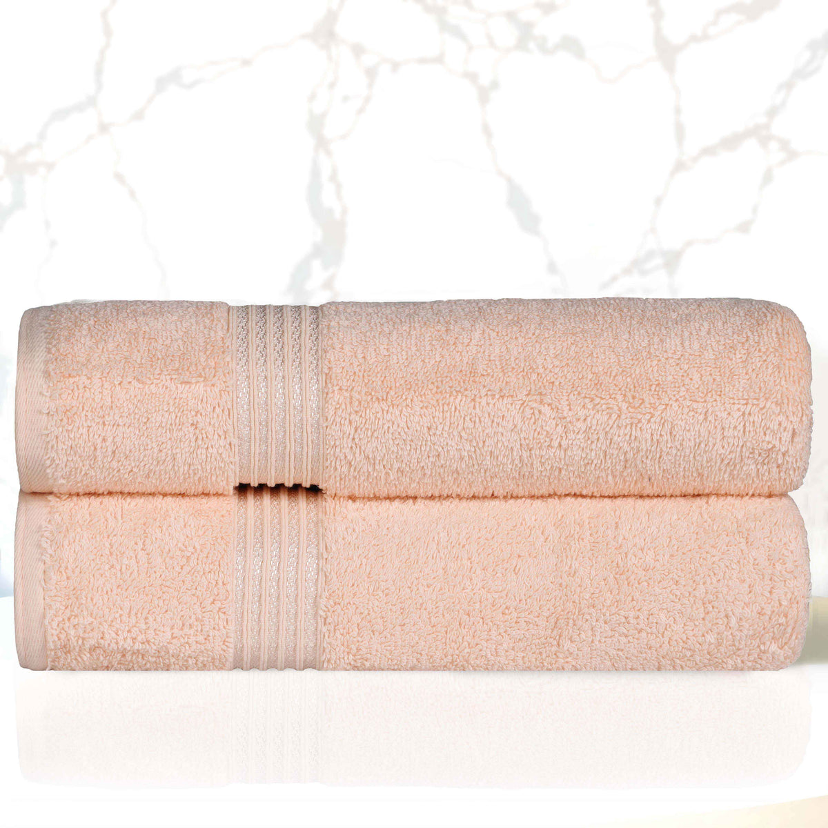 Heritage Egyptian Cotton Plush Absorbent Luxury Bath Towel Set of 2 - Bath Towel by Superior