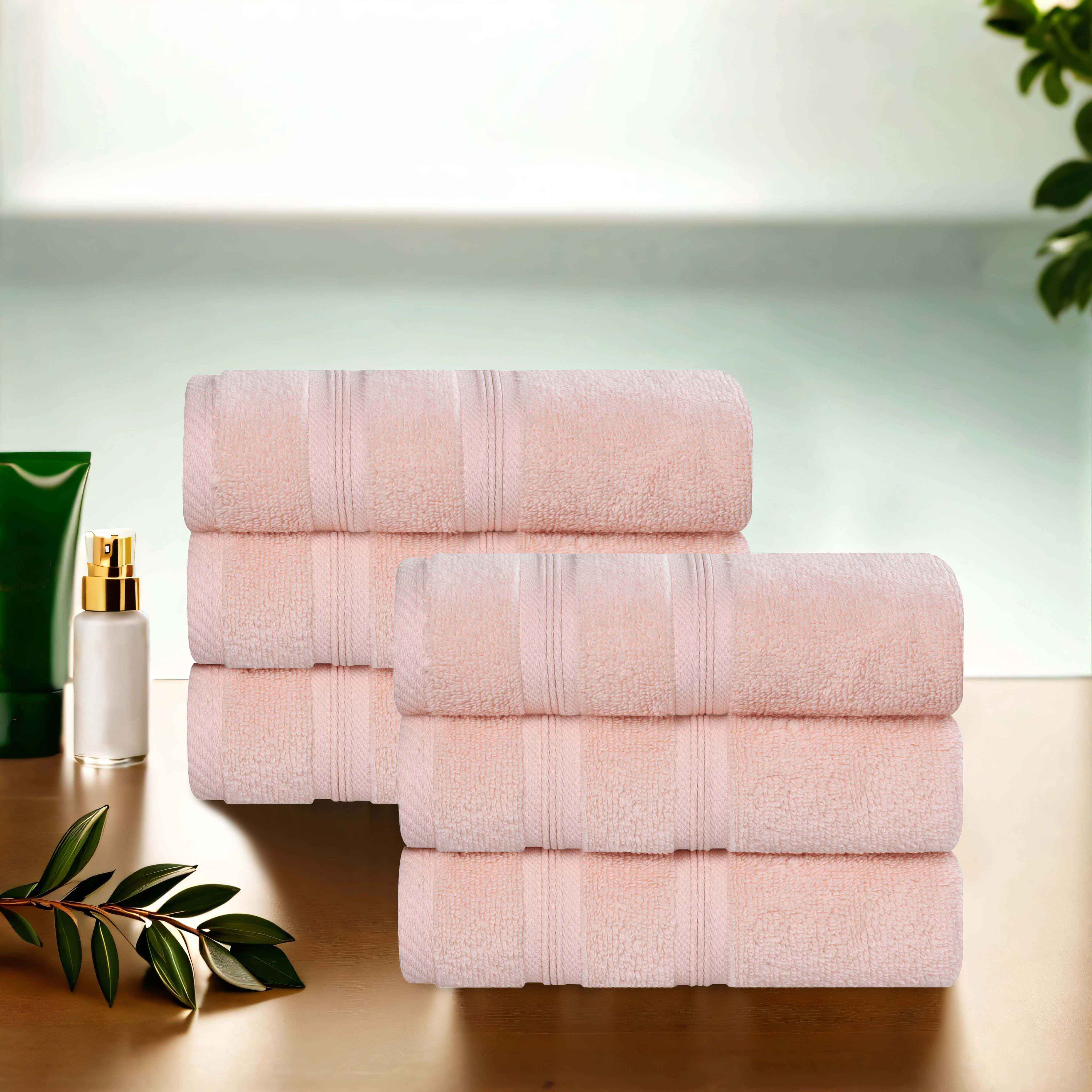 Smart Dry Zero Twist Cotton Medium Weight Hand Towels, Set of 6 - Hand Towel Set by Superior