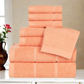 Milo Smart Twist Cotton Medium Weight Solid Ribbed 8 Piece Towel Set