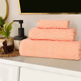 Chevron Zero Twist Jaquard Cotton 3 Piece Bathroom Towel Set - Towel Set by Superior