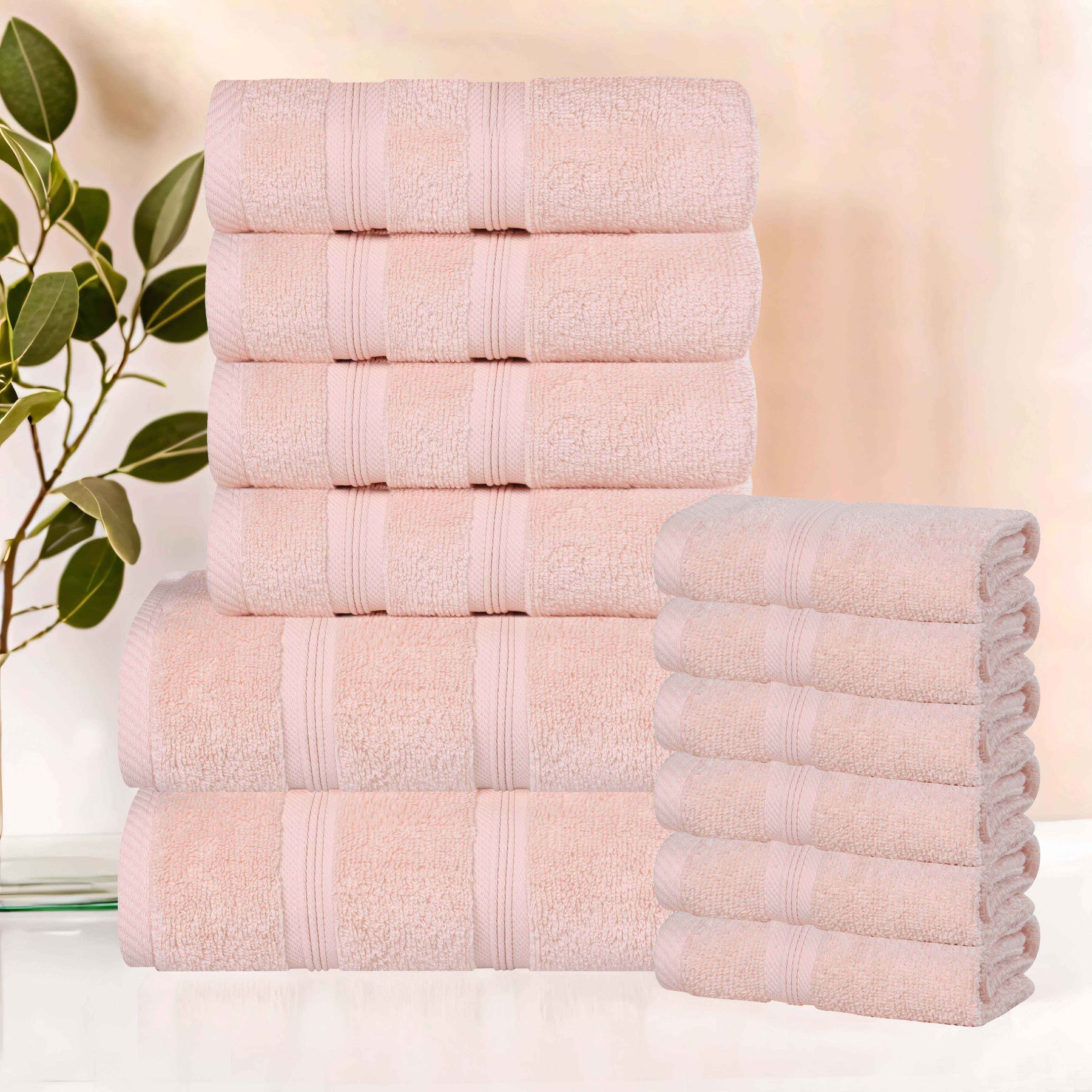 Smart Dry Zero Twist Cotton Medium Weight 12 Piece Assorted Towel Set