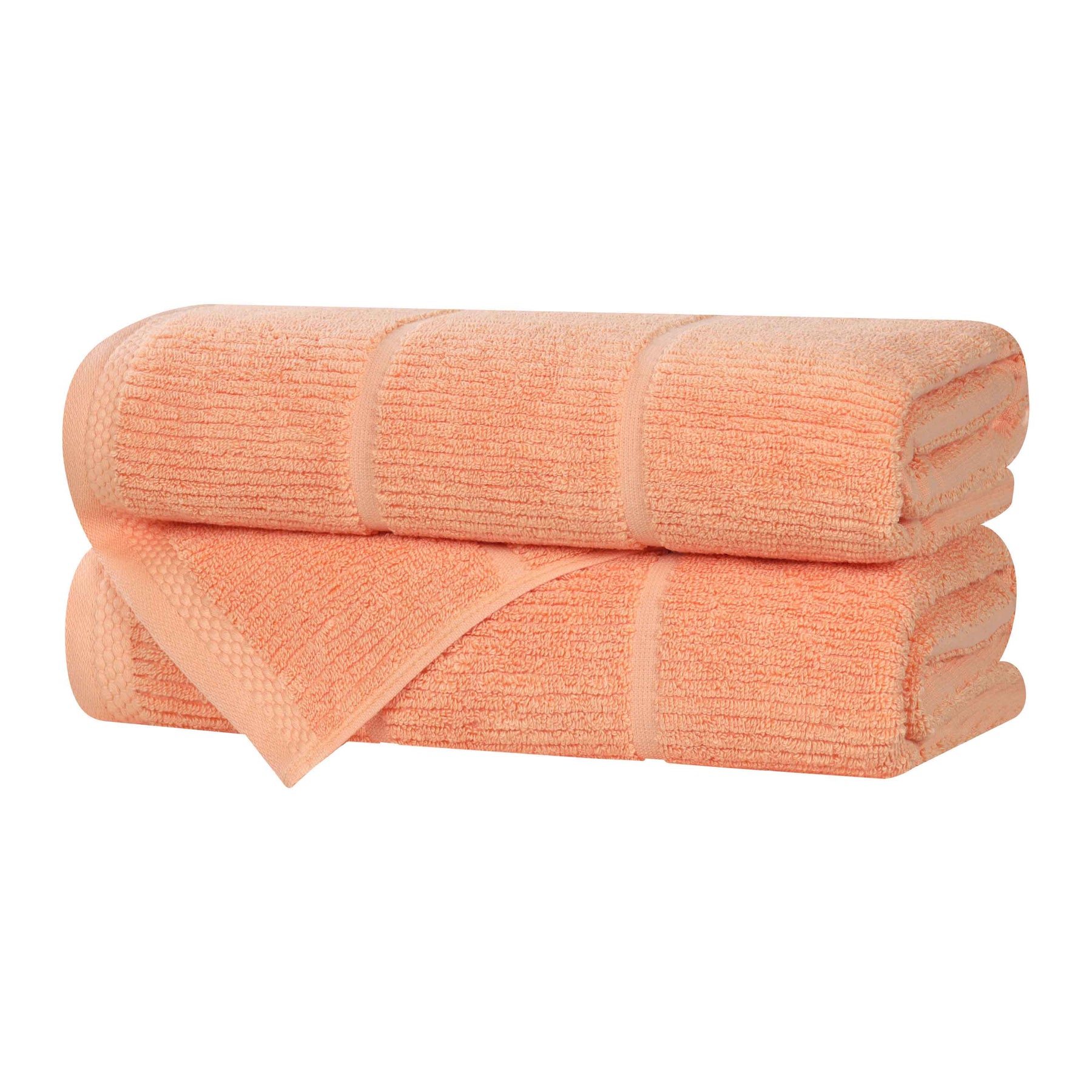 Milo Smart Twist Cotton Solid Ribbed Bath Towels, Set of 2