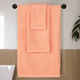 Chevron Zero Twist Jaquard Cotton 3 Piece Bathroom Towel Set - Towel Set by Superior