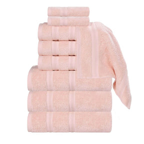 Smart Dry Zero Twist Cotton Medium Weight 9 Piece Assorted Towel Set