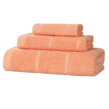 Milo Smart Twist Cotton Solid Ribbed 3 Piece Towel Set