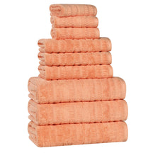 Mika Smart Twist Cotton Solid Textured Ribbed 9 Piece Towel Set